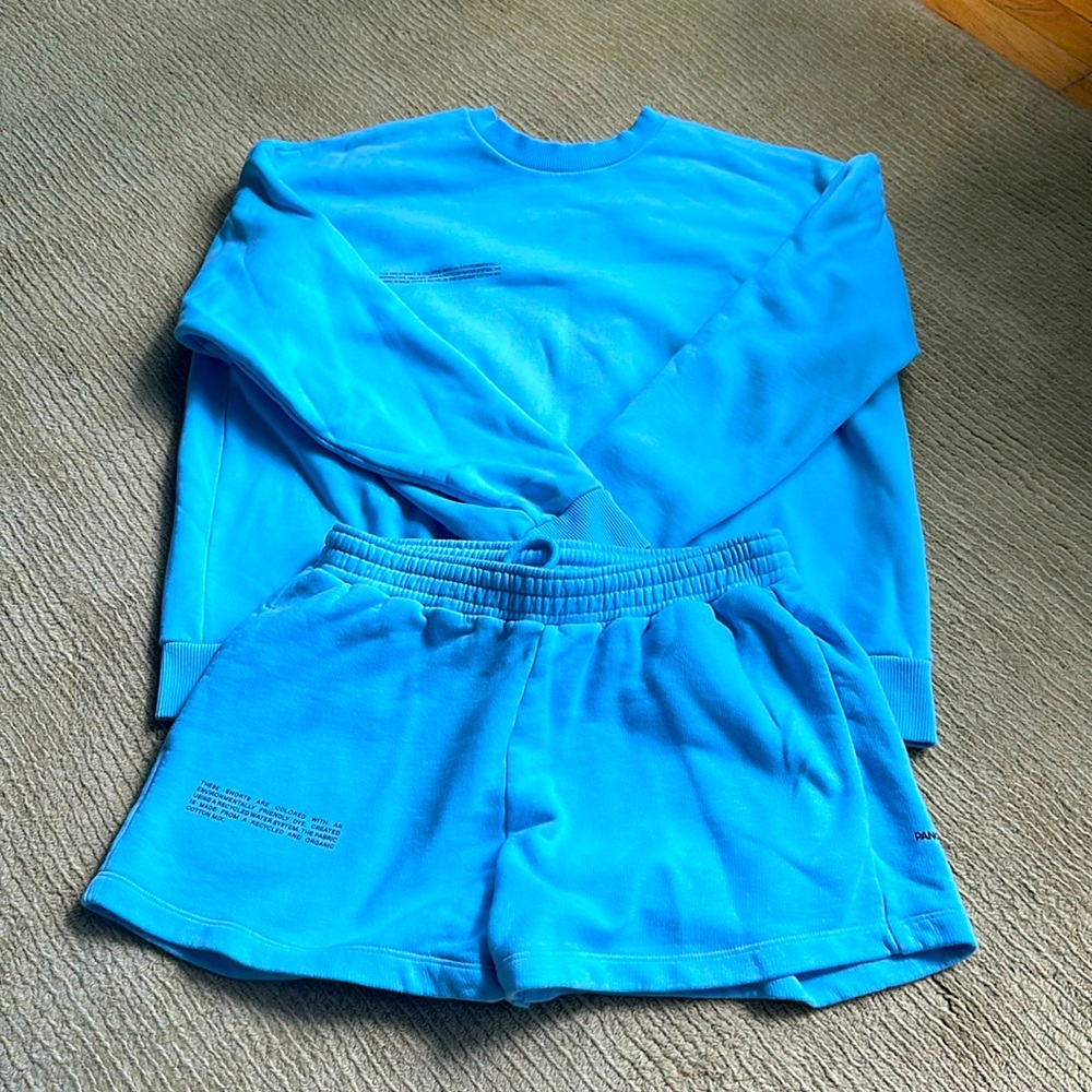 Pangaia sweatshirt and short set. Like-new condition.